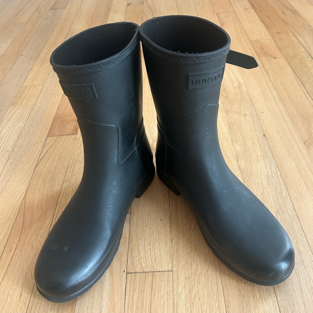 Black on Black Hunter Black Rain Boots Sz 7